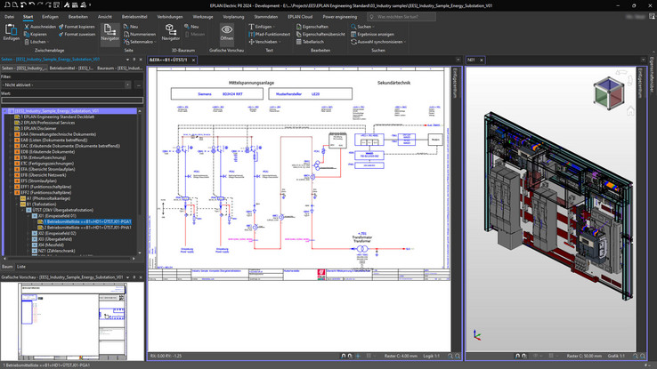 Representation of energy pathways for a transformer station